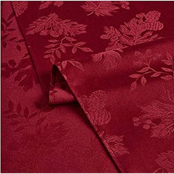2 new Autumn Medley WINE 60x144 inch Damask Tablecloths (each seats 12 to 14) - Picture 3 of 9